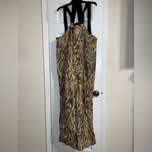 VTG Columbia Camo Hunting Insulated Bib Pants Mens L Overalls Delta Hunter